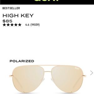 Quay Australia High Key Aviator Style Sunglasses. NEVER WORN